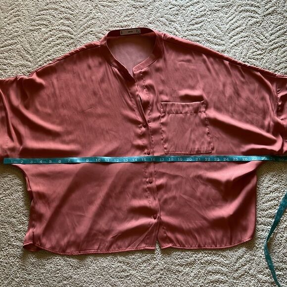 Mango Terracotta Relaxed Blouse Size 10 - Picture 13 of 16